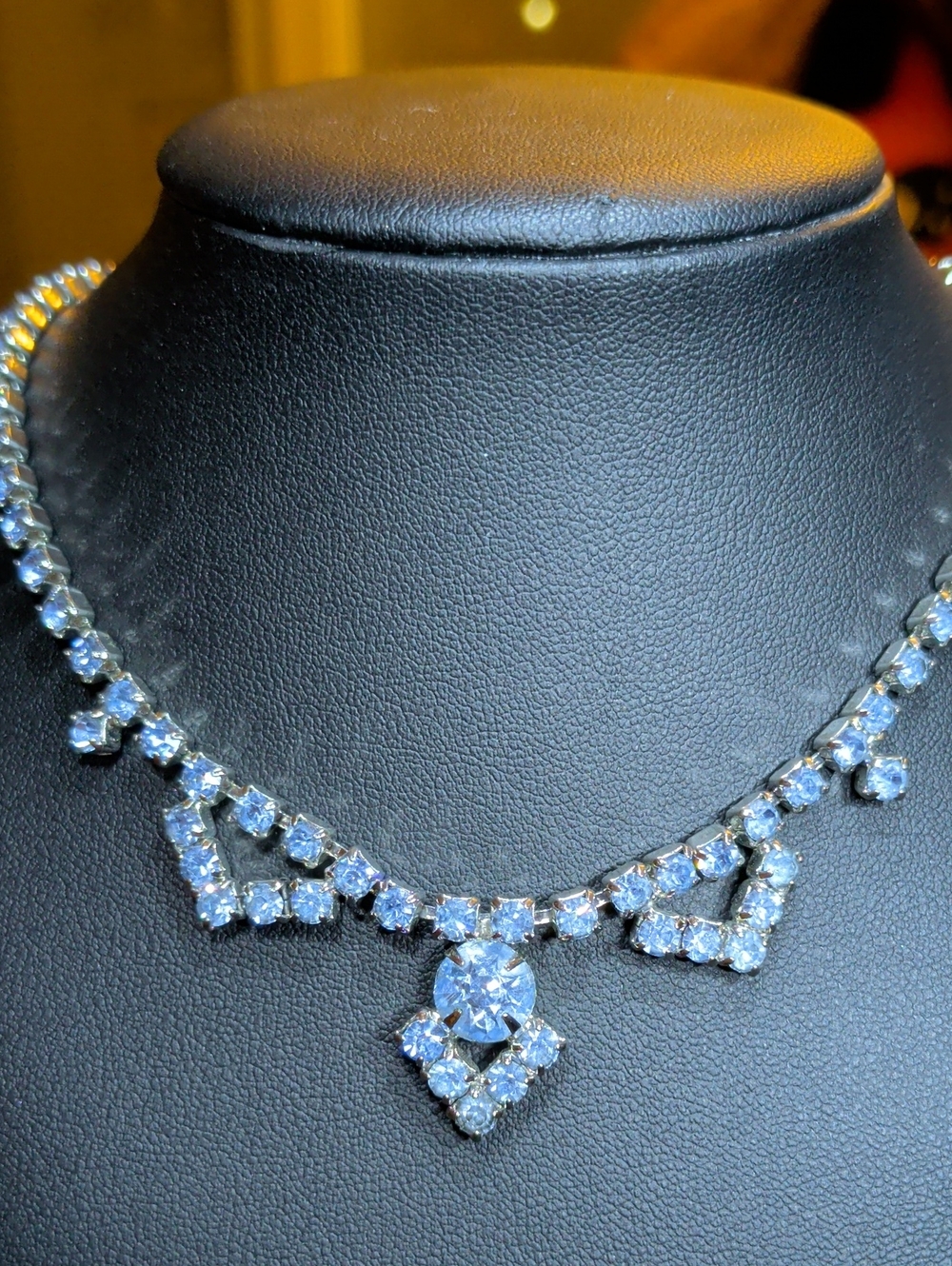 Diamond-Cut Crystal Necklace - Sparkling Clear Statement